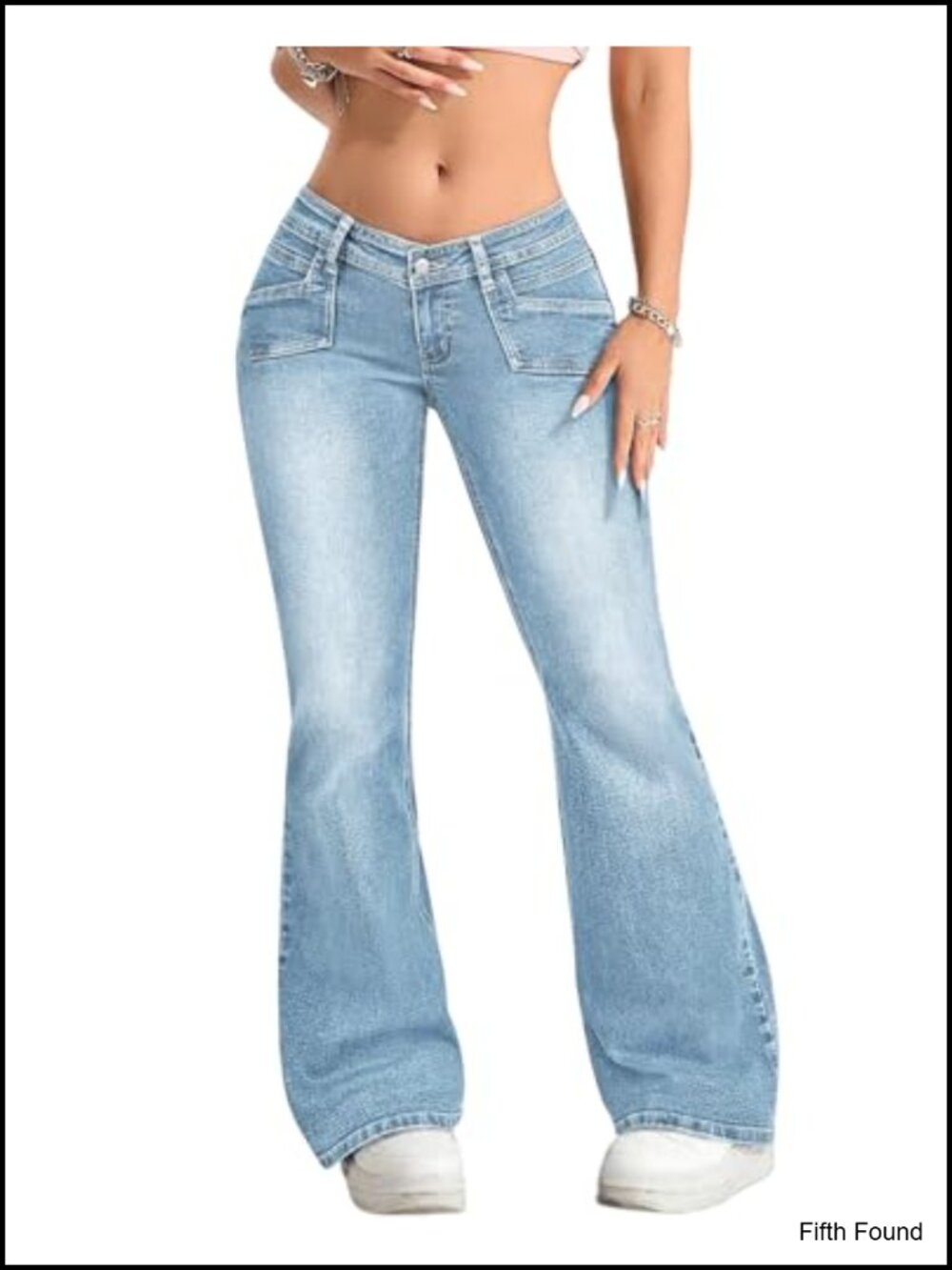 Low Rise Flare Bell Bottom Stretch Denim Jeans Slim Fit